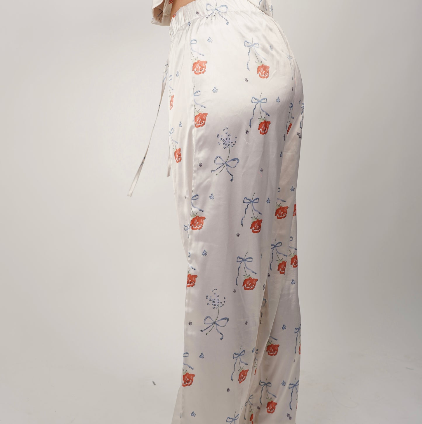 Roses N Bows Silk Pants