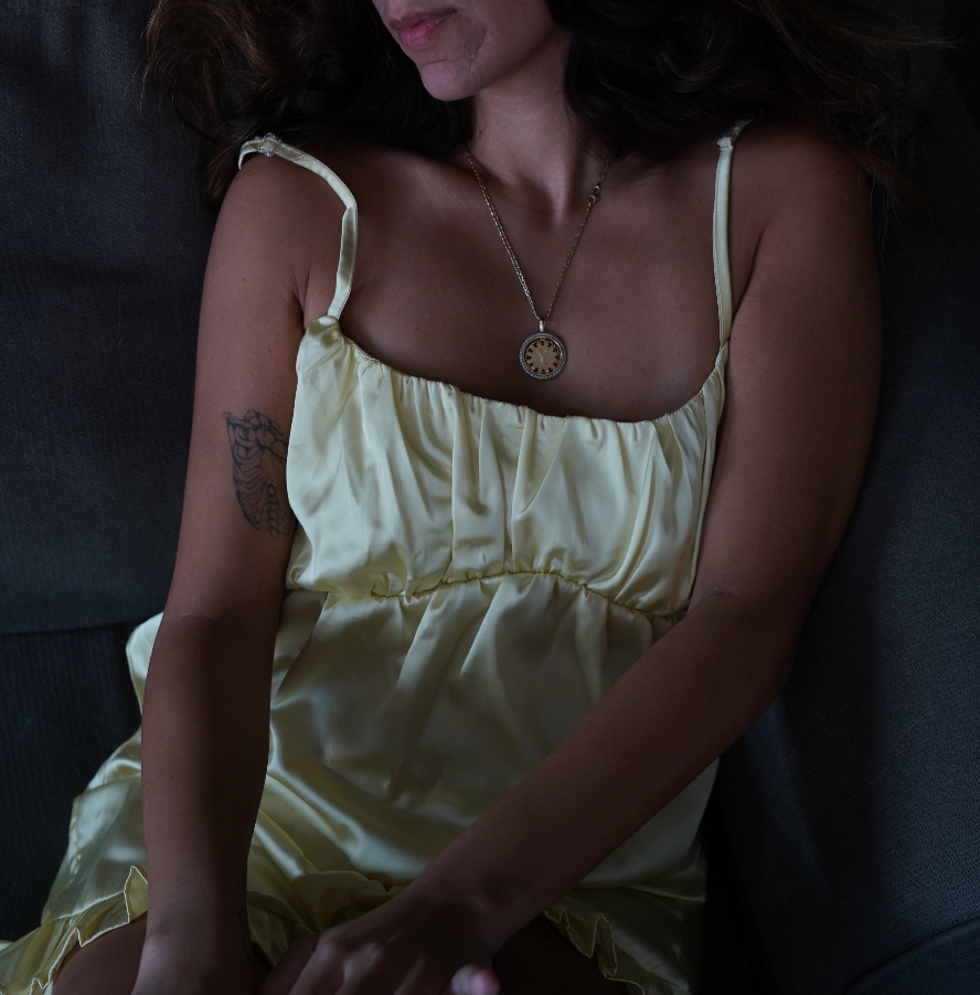 Yellow Silk Shorts Set