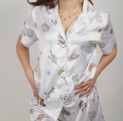 Girls' Night Silk Short Sleeve Top