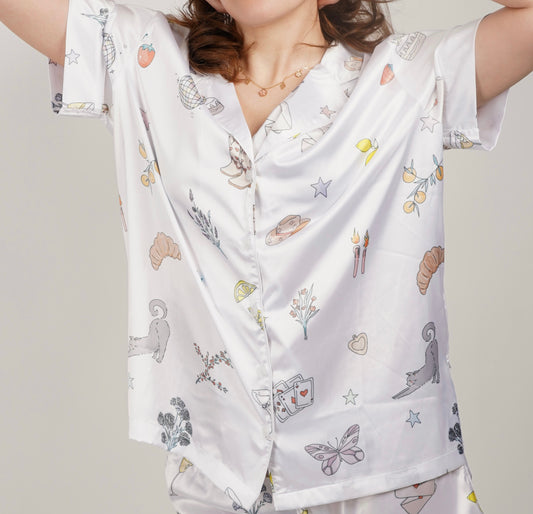Girls' Night Silk Short Sleeve Top