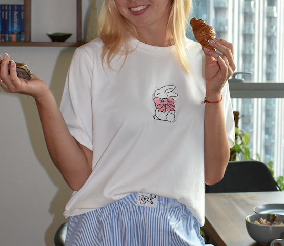 Pink Bow Bunny Tee