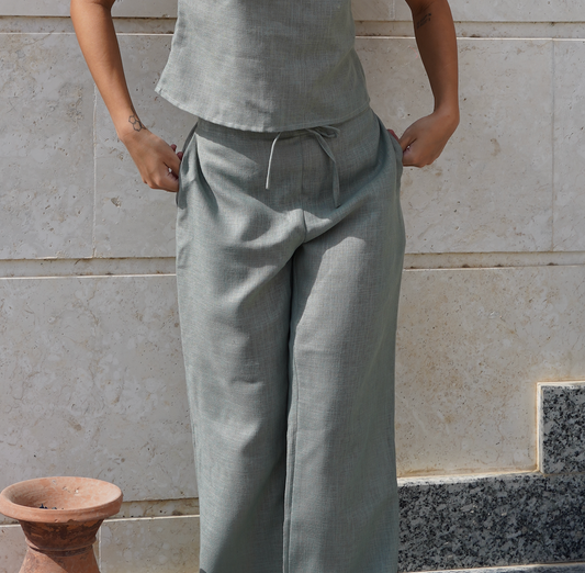 Green Linen Pants
